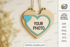Valentine's Day Photo Frame Laser Cut. Wall Photo Frame SVG Product Image 1