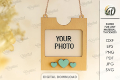 Valentine's Day Photo Frame Laser Cut. Wall Photo Frame SVG Product Image 1