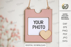 Valentine's Day Photo Frame Laser Cut. Wall Photo Frame SVG Product Image 1