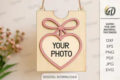 Valentine's Day Photo Frame Laser Cut. Wall Photo Frame SVG Product Image 1