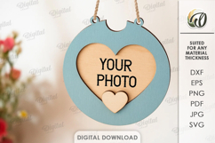 Valentine&#039;s Day Photo Frame Laser Cut. Wall Photo Frame SVG Product Image 1