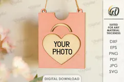 Valentine's Day Photo Frame Laser Cut. Wall Photo Frame SVG Product Image 1