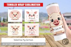 Tumbler Wrap Valentine Pig Cartoon Product Image 1