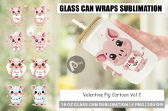Glass Can Wraps Valentine Pig Cartoon Product Image 1