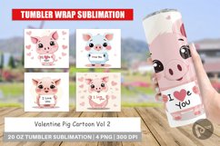 Tumbler Wrap Valentine Pig Cartoon Product Image 1