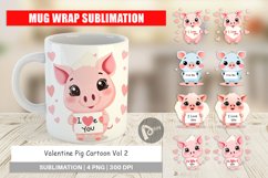 Mug Wrap Design Valentine Pig Cartoon Product Image 1