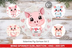 Wind Spinner Valentine Pig Cartoon Product Image 1