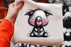 Valentine Pig, Cute Animal Clipart Product Image 2