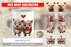 Mug Wrap Design Valentine Pig Product Image 1
