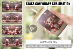 Glass Can Wraps Valentine Pig Product Image 1