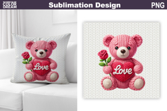 Valentine Pillow Design | Teddy Bear With Heard Product Image 1