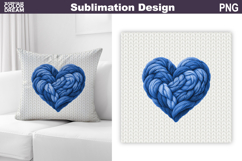 Valentine Heart Pillow Design | Knitted Heart Valentines Day Product Image 1