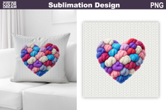 Valentine Heart Pillow Design | Knitted Heart Valentines Day Product Image 1