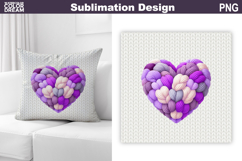 Valentine Heart Pillow Design | Knitted Heart Valentines Day Product Image 1