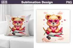 Valentine Bear Pillow Design | IrValentines Day Sublimation Product Image 1