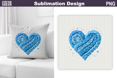 Valentine Heart Pillow Design | Knitted Heart Valentines Day Product Image 1