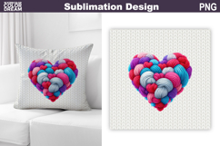Valentine Heart Pillow Design | Knitted Heart Valentines Day Product Image 1