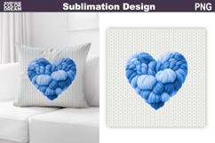 Valentine Heart Pillow Design | Knitted Heart Valentines Day Product Image 1