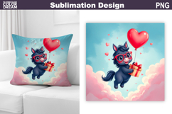 Valentine Horse Pillow Design | Valentines Day Sublimation Product Image 1