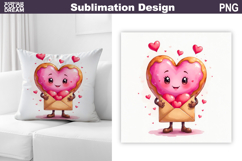 Valentine Cookie Pillow Design | Valentines Day Sublimation Product Image 1