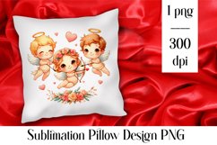 Funny Cupid Valentine&#039;s Sublimation Pillow Design PNG Product Image 1