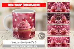 Mug sublimation design Valentine pink cupcake Product Image 1