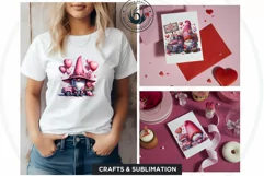 Valentine Pink Gnome with truck clipart, Love gnomes PNG Product Image 3