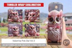 Tumbler Sublimation Wrap Valentine Owl Product Image 1