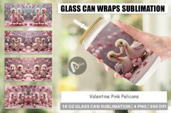 Glass Can Wraps Valentine Pelicans Product Image 1