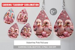 Earring teardrop sublimation design Valentine Pelicans Product Image 1