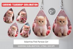 Earring teardrop sublimation design Valentine Persian Cat Product Image 1