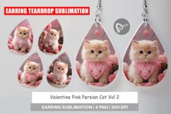 Earring teardrop sublimation design Valentine Persian Cat Product Image 1