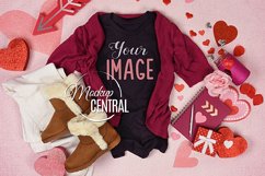 Woman's Black Valentine's Day T-Shirt Apparel Mockup Product Image 1