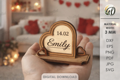 Valentine's Day Place Name Stand Laser Cut. Stand Decor SVG Product Image 1