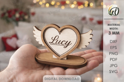 Valentine's Day Place Name Stand Laser Cut. Stand Decor SVG Product Image 1