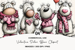 Valentine Polar Bear Clipart Product Image 1