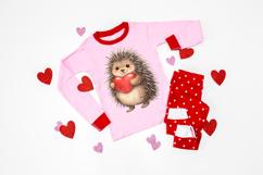 Valentine’s Day porcupine PNG illustration with clean edges and smooth texture, displayed as a standalone animal graphic on a solid background.
