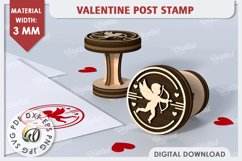 3D Valentine Stamp Laser Cut. Valentine Sign SVG Product Image 1