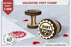 3D Valentine Stamp Laser Cut. Valentine Sign SVG Product Image 1