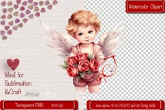 Baby Angel PNG Angels Clipart Valentine clipart PNG Retro Product Image 1