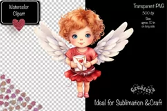 Baby Angel PNG Angels Clipart Valentine clipart PNG Retro Product Image 2