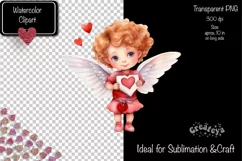 Baby Angel PNG Angels Clipart Valentine clipart PNG Retro Product Image 2