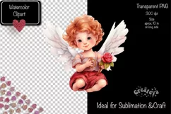 Baby Angel PNG Angels Clipart Valentine clipart PNG Retro Product Image 2