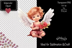 Baby Angel PNG Angels Clipart Valentine clipart PNG Retro Product Image 2