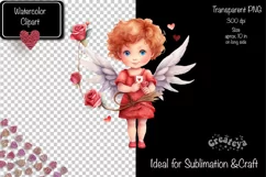 Baby Angel PNG Angels Clipart Valentine clipart PNG Retro Product Image 2