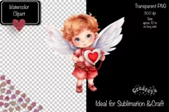 Baby Angel PNG Angels Clipart Valentine clipart PNG Retro Product Image 2