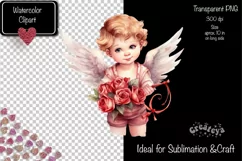 Baby Angel PNG Angels Clipart Valentine clipart PNG Retro Product Image 2
