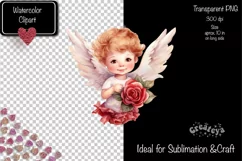 Baby Angel PNG Angels Clipart Valentine clipart PNG Retro Product Image 2