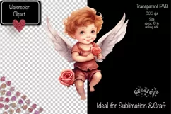 Baby Angel PNG Angels Clipart Valentine clipart PNG Retro Product Image 2
