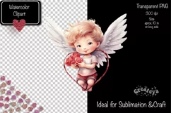 Baby Angel PNG Angels Clipart Valentine clipart PNG Retro Product Image 2